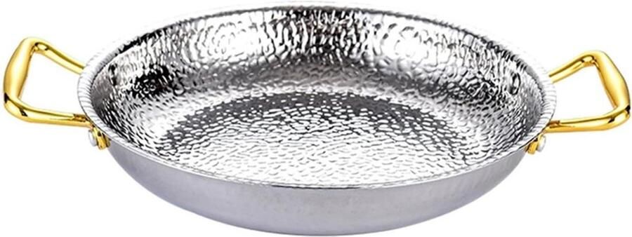 Paella Pan Zeeuwse Koekenpan Spaanse Gerechten Maken Met De Hand Gehamerd 26 Cm Zilver
