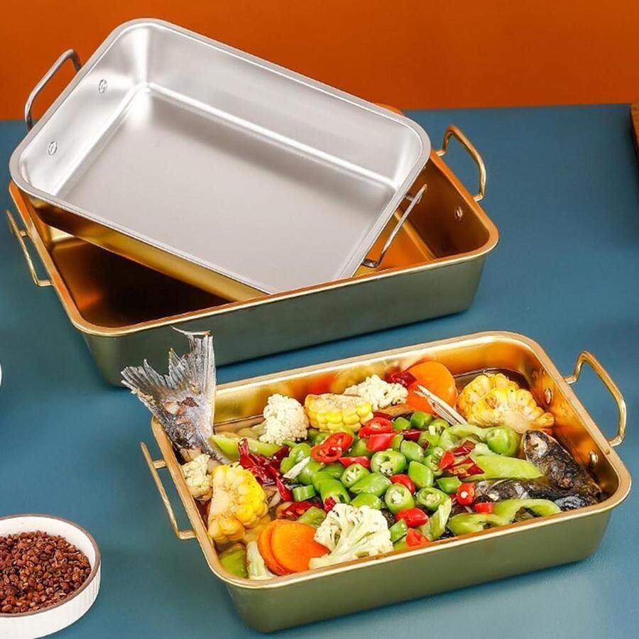 Paella Pan Zeevruchten Koekenpan Gerechten Bereiden Dubbele Handgrepen 30 cm Zilver