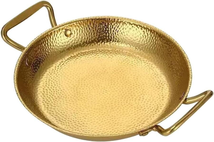 Paella pan Zeevruchten pan Grote maaltijden koken Gelijkmatige warmteverdeling 29 cm Goud