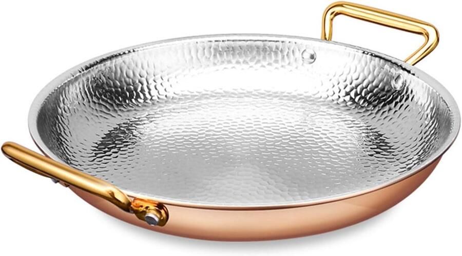 Paella pan Zeevruchten pot Koken voor feestjes Handgehamerd design 26 cm Roségoud