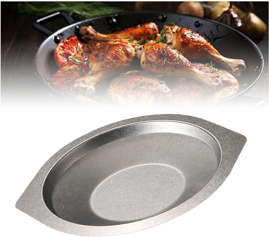 Paella pan Zeevruchten schaal Koken met vis Roestvrij staal Meerdere maten Zilver