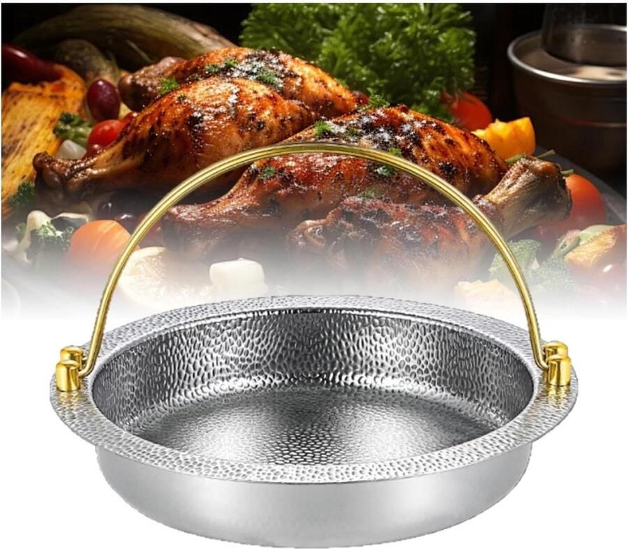Paella Pan Zeevruchten Schaal Thuis Koken Gelijkmatige Verwarming N.v.t. Zilver
