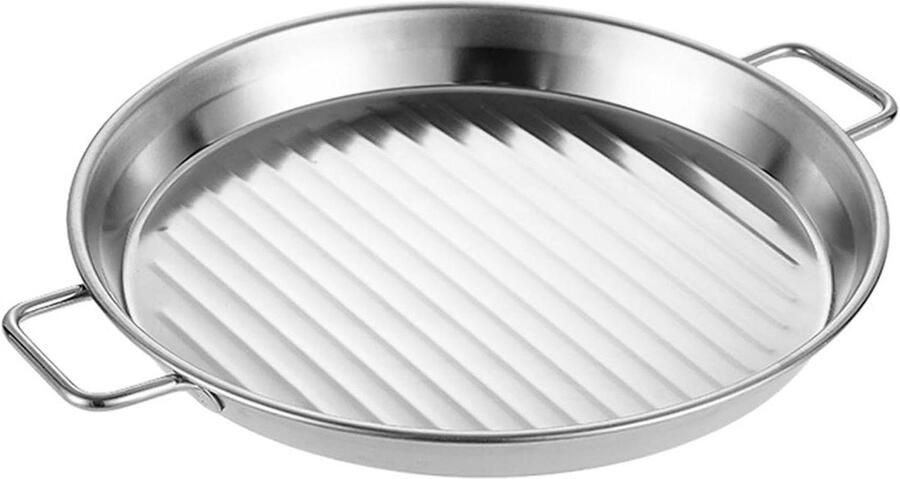 Paella pan Zeevvruchten pan Koken en serveren Gepolijst staal Medium formaat Zilver
