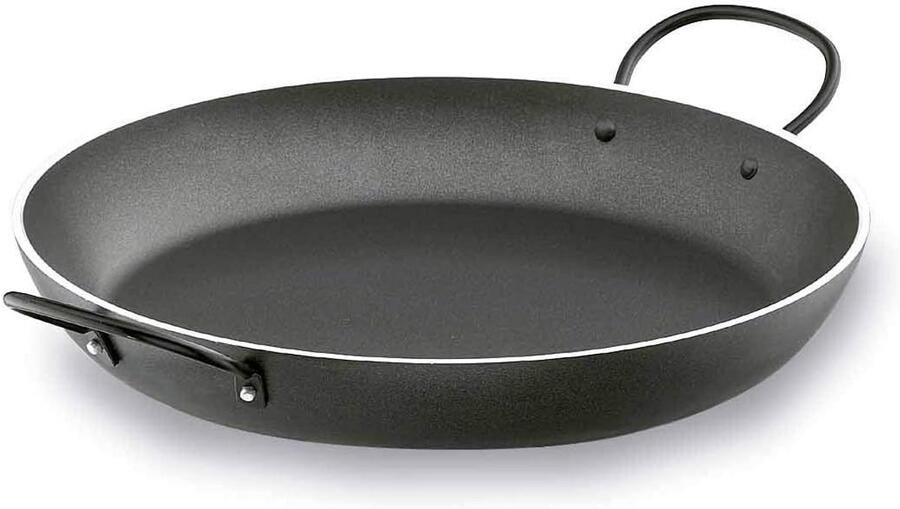 Paellapan Aluminium Koekenpan Grote Maaltijden Bereiden Antiaanbaklaag 40 cm Zwart