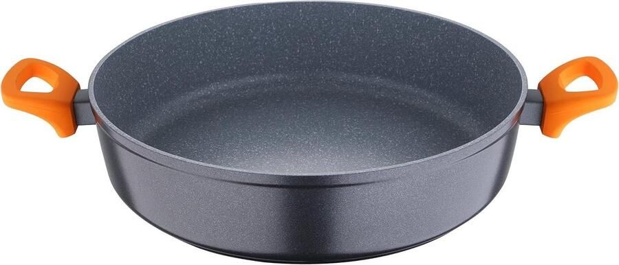 Paellapan Aluminium Koekenpan Stoofpan Maaltijden Bereiden Meerlaagse Antiaanbaklaag 32 cm Grijs