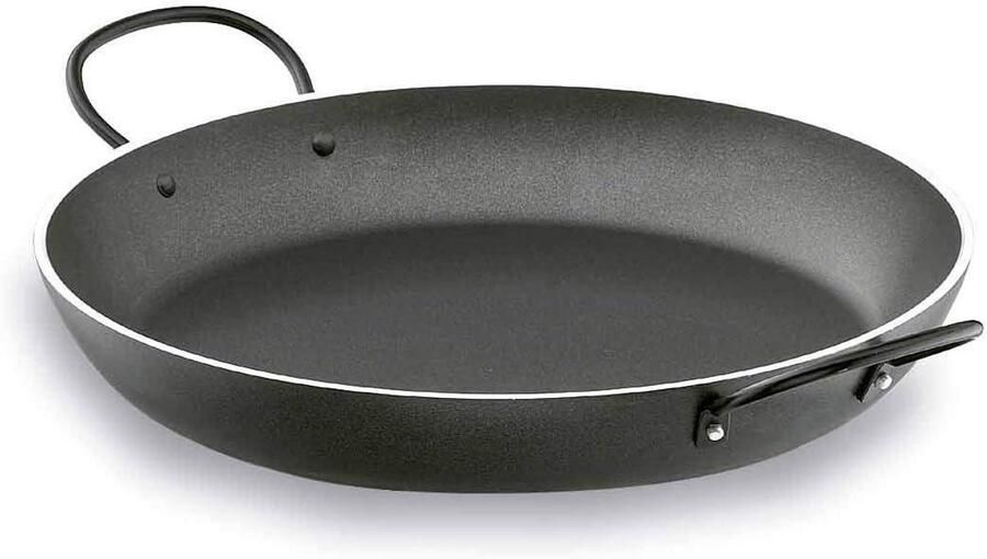Paellapan Aluminium Koekenpan Wok Heerlijk Koken Antiaanbaklaag 40 cm Diameter Zwart