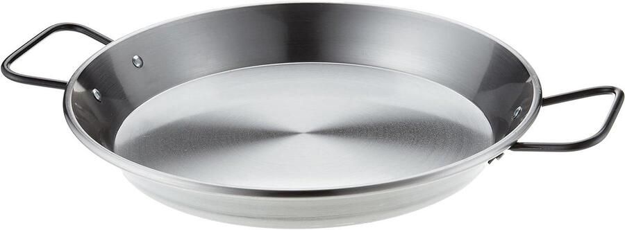 Paellapan Koekenpan Paella Koken Inductie Bodem 30 cm Zilver