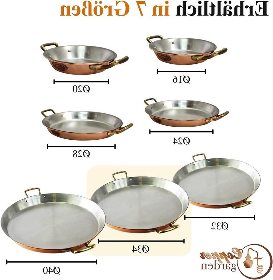 Paellapan Kookpan Gerechten Bereiden Koper Roestvrij Staal 35 cm Zilverkleurig