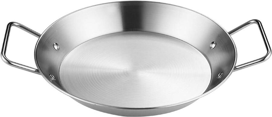 Paellapan met handgrepen Kookpan Grote maaltijden bereiden Gelijkmatige warmteverdeling 22 cm Zilver