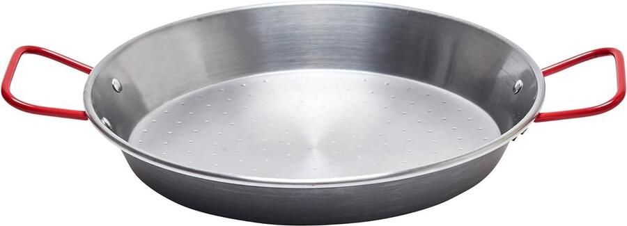 Paellapan Paella pan Koken Gepolijst staal 26 cm Rood