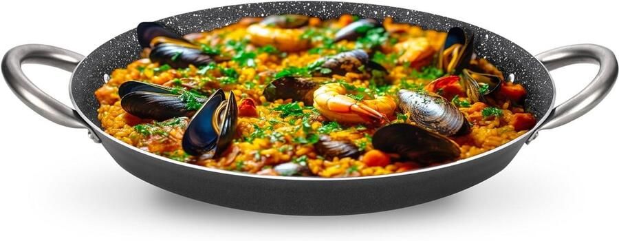Paellapan Valenciana 34 cm Zwart Aluminium Geschikt voor Inductie