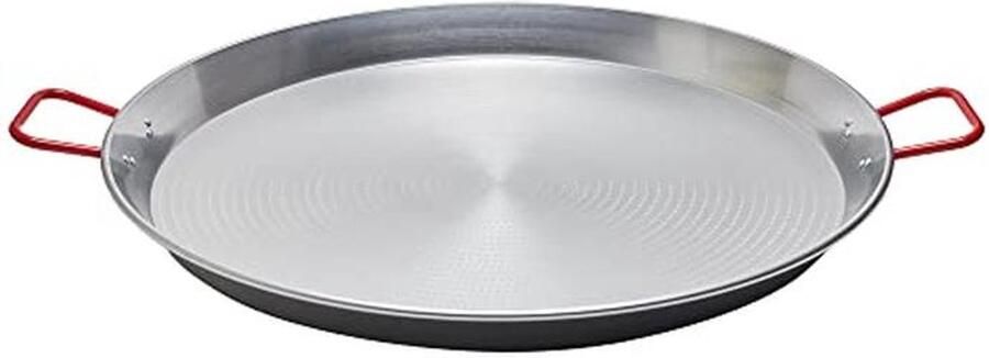 Paellapan Valenciana Grote koekenpan Grote maaltijden koken Gepolijst staal 80 cm Zwart