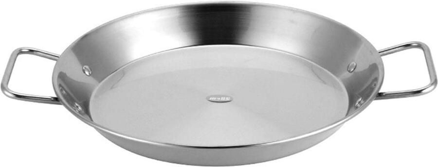 Paellapan Zeevruchten Koekenpan Wok Koken en Serveren Antiaanbak Roestvrij Staal 30 cm Zilver