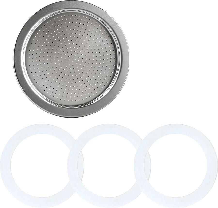 Pakking voor 6 kopjes espressomachine Voedselveilige afdichtingsring voor Moka pot vervangingsset van 3 siliconen pakkingen voor optimale koffie-extractie en smaakbehoud