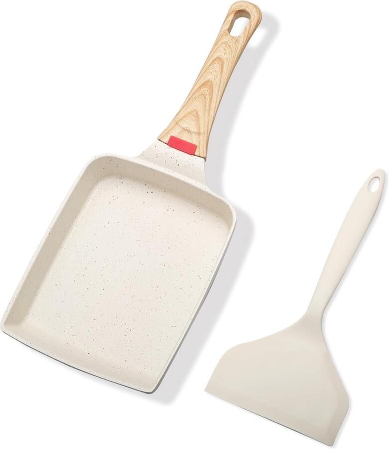 Pan 18 5 x 15 cm antiaanbaklaag Japanse omeletpan met afneembare handgreep voor alle warmtebronnen inclusief inductie oven en vaatwasmachinebestendig