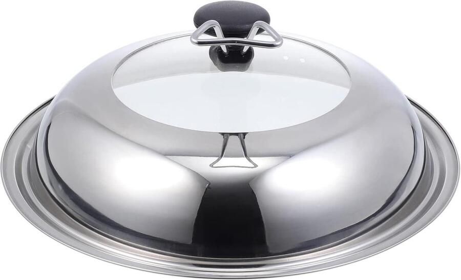 Glazen Pan Deksel Pannen deksel Koken en Bakken Met Handvat 28 cm Zilver