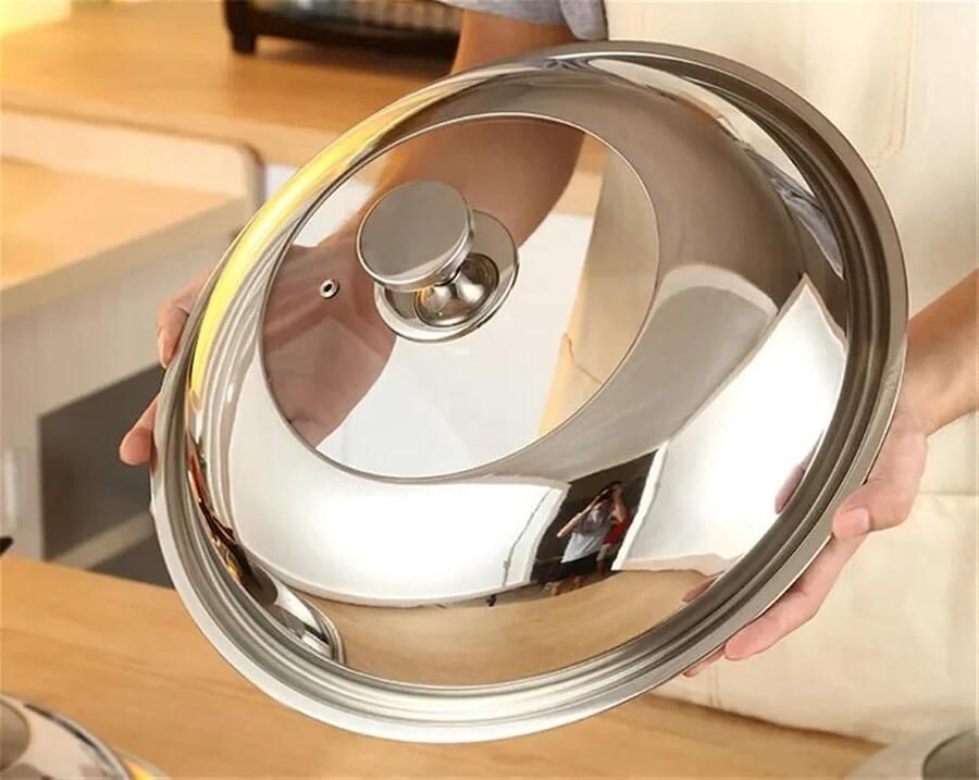 Pan Deksel Kookgerei Deksel Koken op Fornuis Zichtbaar Gehard Glas 36 cm Metaal