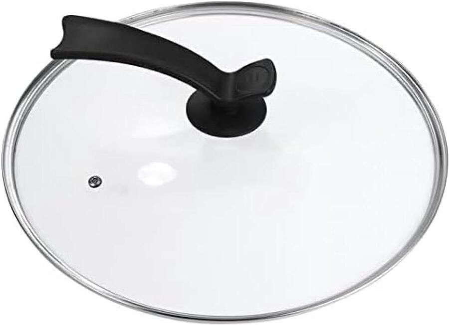 Pan Deksel Potdeksel Glazen Deksel Koken en Stomen Met Staande Handgreep 28 CM Transparant