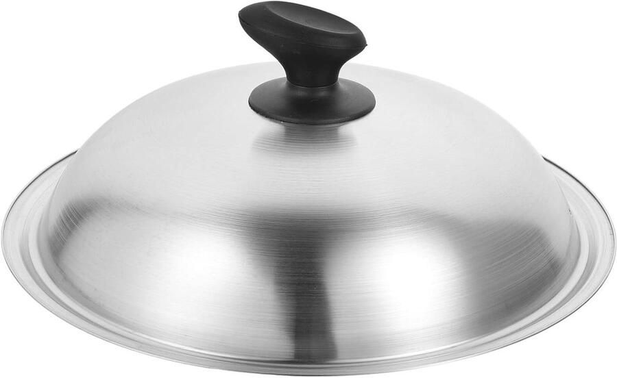 Pan Deksel Wok Deksel Koken en Bakken Hittebestendig Handvat 32 cm Zilver
