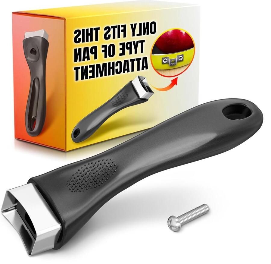 Pan Handvat Vervanging Steel Vervanging Kookpan Koken in Keuken Hittebestendig Plastic 16.3 cm Zwart