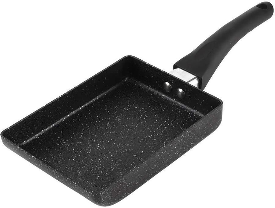 Pan Japanse Omeletpan Rechthoekige Koekenpan Vierkante Eierpan Kookpot met Antiaanbaklaag met Plastic Handvat voor Gasfornuis en Inductiekookplaat