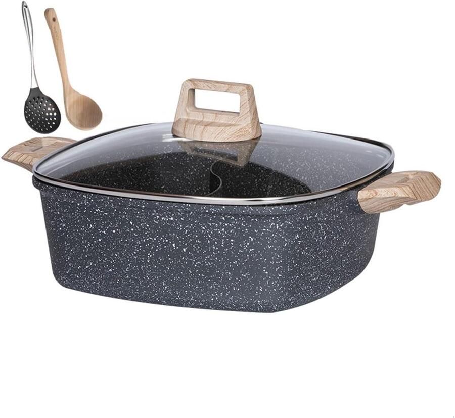 Pan met Deksel Koekenpan Wok Slim Koken Klinknagelvrij Ontwerp 32 cm One Color
