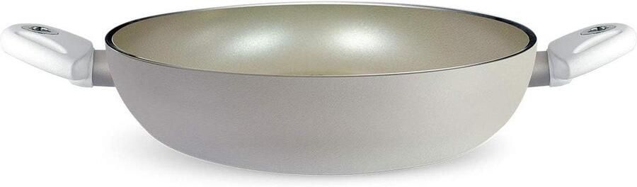 Pan met Deksel Kookpan Aluminium Thuis Koken Diamant Versterkte Laag 28 cm 3.5 Liter Wit