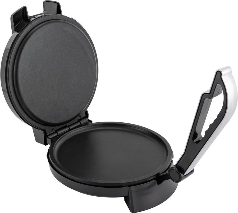Pancake Maker Tortilla Pers Snelle Maaltijden Dubbelzijdige Verwarming 26 x 34 x 19.5 cm Zwart Zilver