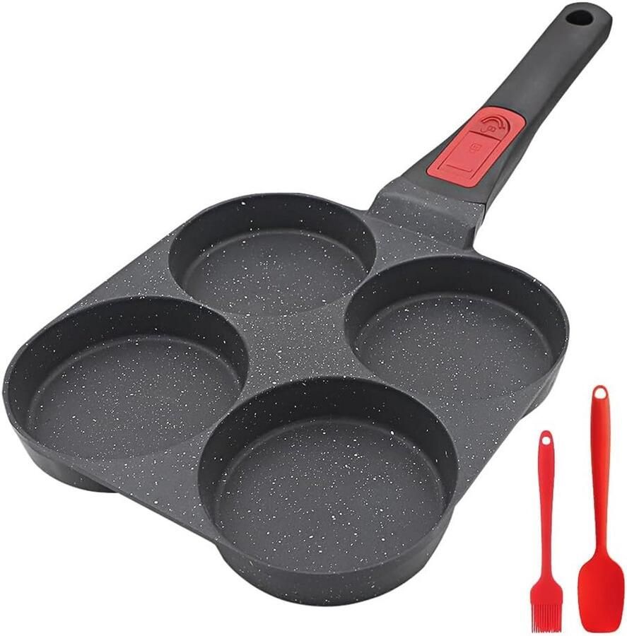 Pancakepan met 4 gaten en afneembare handgreep ideaal voor pannenkoeken en meer