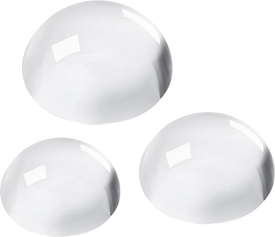 PandaHall 3Pcs Crystal Dome Presse-papier Glas Presse-papier Vergrootglas Ronde Glas Blok Kantoor Desktop Accessoires Grappig Kantoor Keepsake Gift Tafelblad Dector voor Lezen Thuis 1.5 2.3 3.1