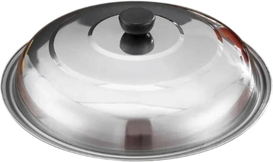 Pandeksel Roestvrij Staal Kookdeksel Universeel Koken en Stomen Duurzaam Vormvast Materiaal 28 cm Diameter Zilverkleurig
