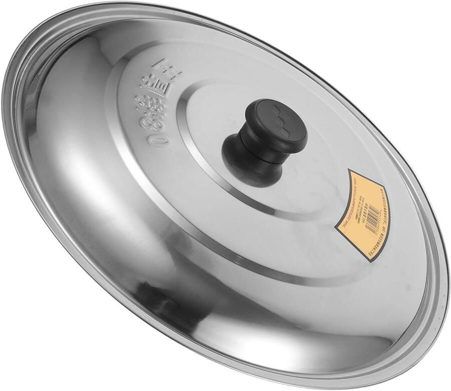 Pandeksel RVS Universeel Deksel Koken en Bakken Anti-Verbranding Handvat 33 cm Zilver