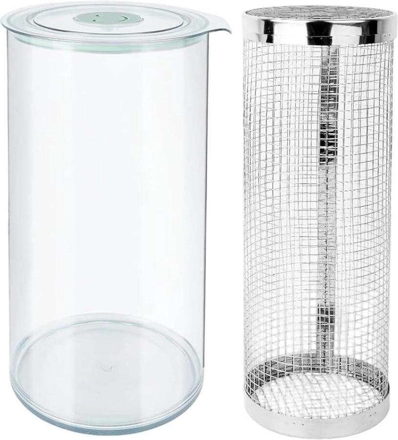 Paneer Shaker Kruiden Dispenser Paneren Kom Gelijkmatig Paneren 360 Graden Roller 18x35cm Transparant