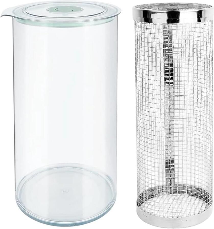 Paneershaker met Deksel Meelschudder Dispenser Gelijkmatig Coaten 360 Graden Transparant 35 cm Hoog Transparant