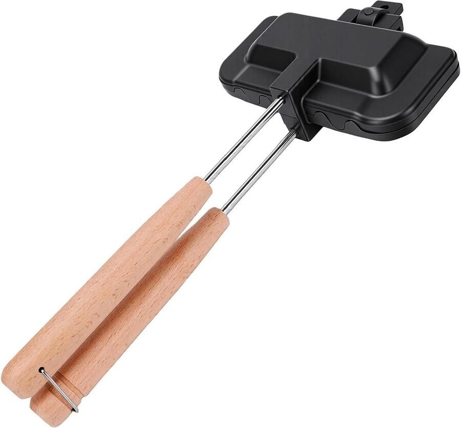 Panini Grill Pan Tosti IJzer Ontbijt Maken Dubbelzijdig Non Stick 21.3 x 12.5 cm Zwart
