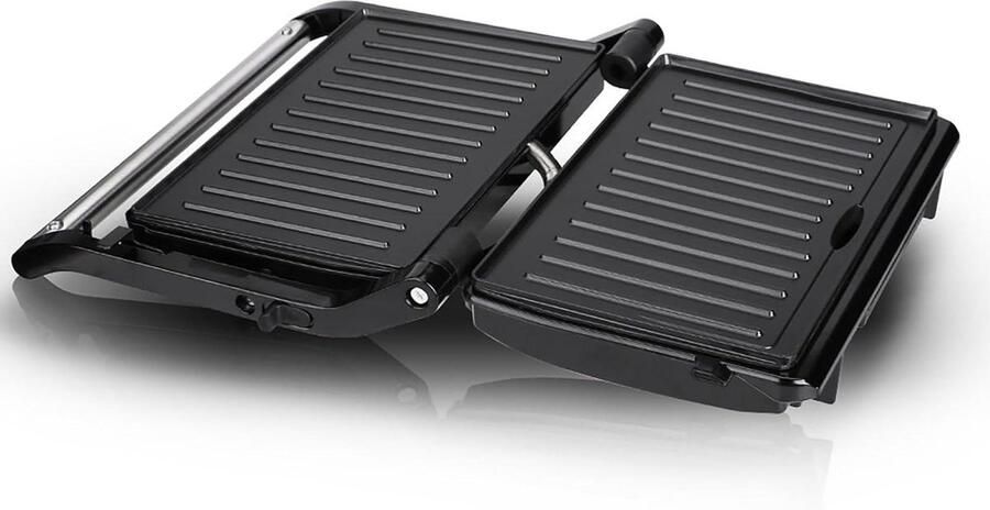 Panini Grill Tosti-ijzer Contactgrill Broodjes Grillen Dubbele Grillplaten 25x17x27cm RVS