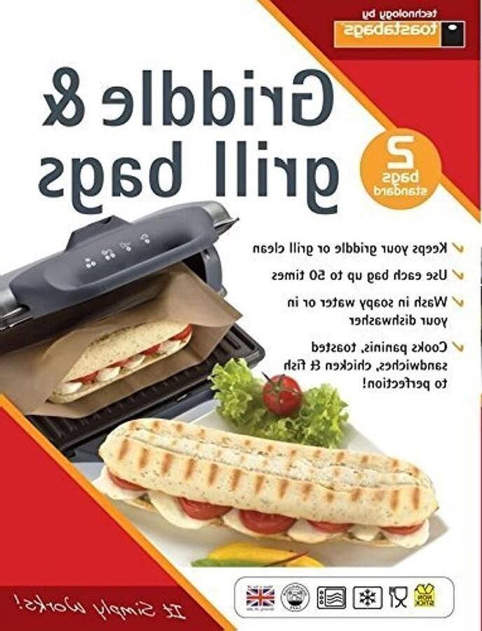 Panini Grill Zakken Sandwich Zakken Snacks Maken Herbruikbaar Ontwerp 2 stuks Meerkleurig