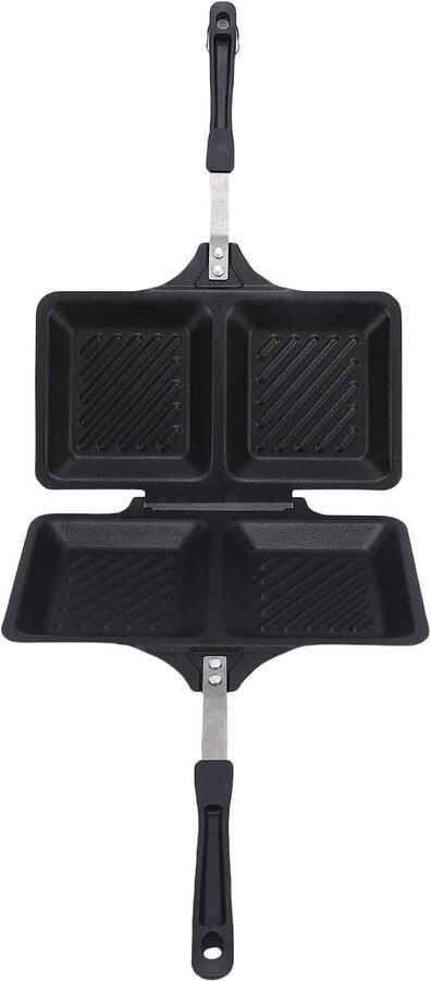 Panini Maker Tosti Grill Thuis Koken Dubbelzijdig Grillontwerp 25x14cm Zwart