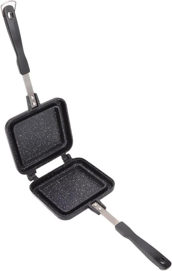 Panini Maker Tosti IJzer Broodjes Grillen Dubbelzijdig Non-stick 35x15cm Zwart