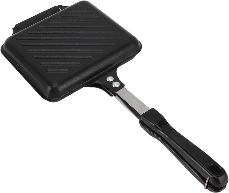 Panini Maker Tosti Pan Ontbijt Maken Dubbelzijdig 37 cm Zwart