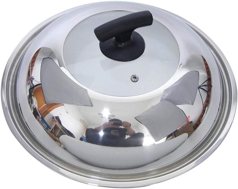 Pannen Deksel Kookdeksel Universeel Koken en Stoven Gehard Glas 30cm Zilver