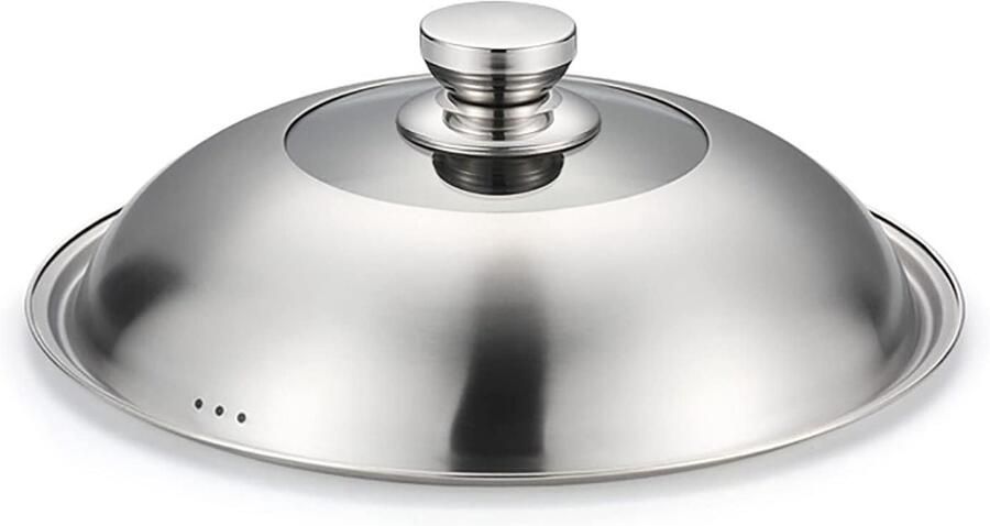 Pannen Deksel Kookgerei Deksel Koken Thuis Zichtbaar Glas 36 cm Zilverkleurig