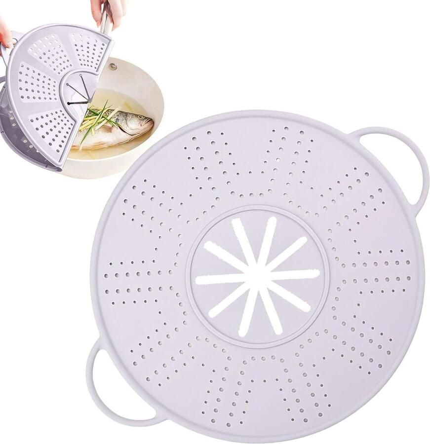 Pannen Spatscherm Spatdeksel Keuken Veilig Koken Opvouwbaar Ontwerp 35 cm Paars