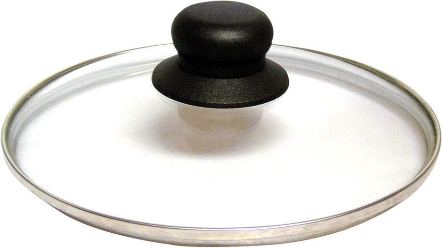 Pannendeksel Glas Deksel met ring Koken op fornuis Roestvrijstalen rand 24 cm Doorzichtig