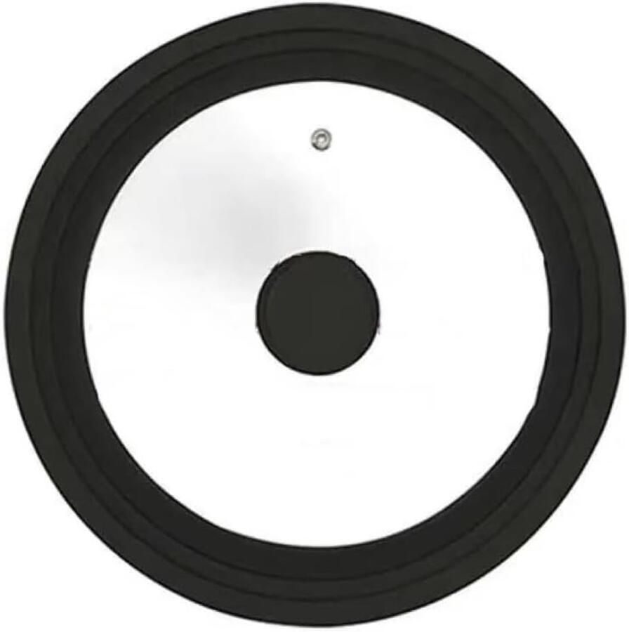 Pannendeksel Glas Kookgerei Deksel Comfortabel Koken Geïntegreerd Stoomventiel 65-8 Inch Zwart
