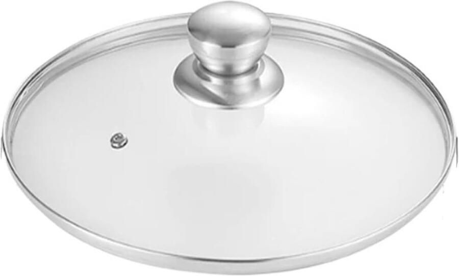 Pannendeksel Glas Kookgerei Deksel Veelzijdig Koken Stoomafvoer 16 cm Zilver