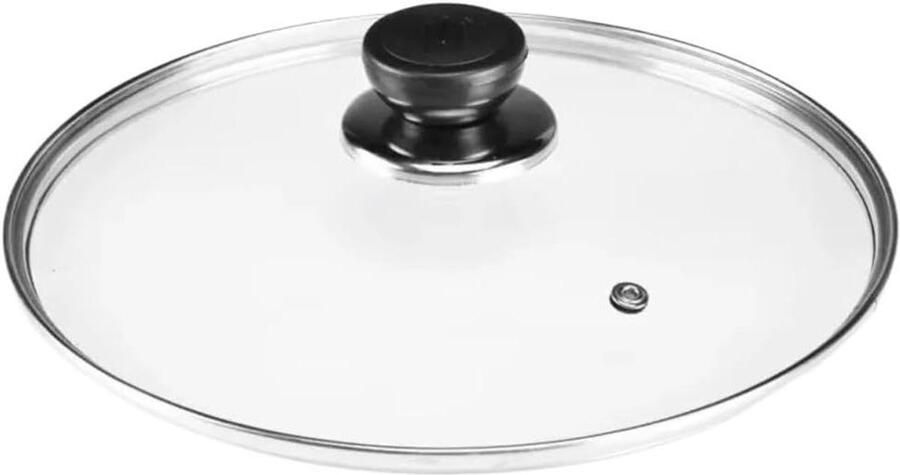 Pannendeksel Glas Universeel Deksel Koken en Sudderen Anti-verbrandingsknop 30 cm diameter Transparant