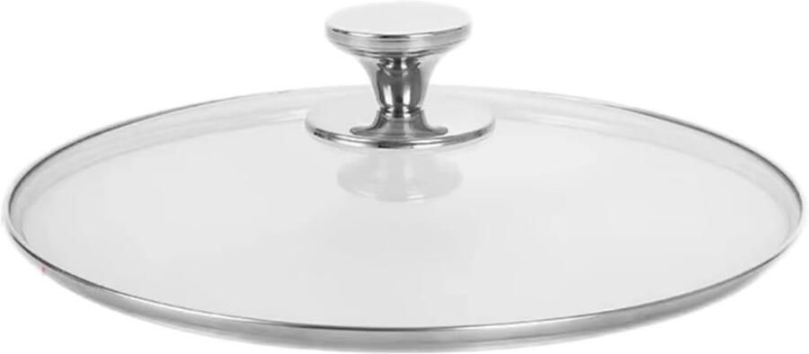 Pannendeksel Glas Kookdeksel Universeel Veilig Koken Hittebestendig Met Stoomuitlaat 38 Cm Zilver