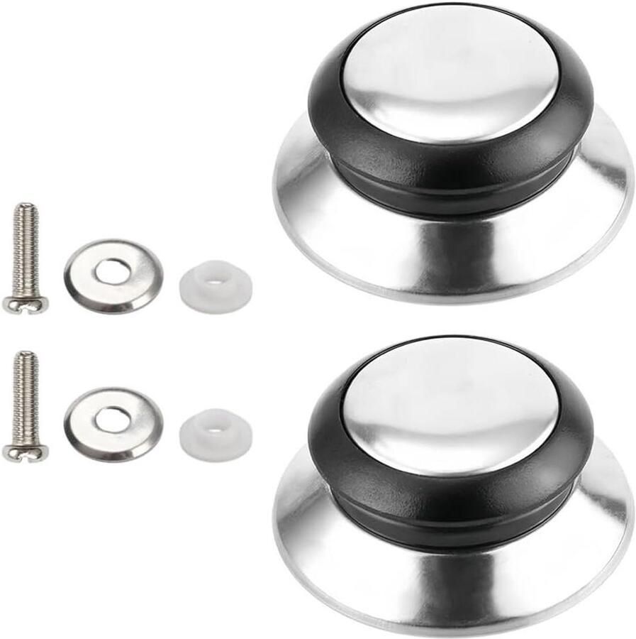 Pannendeksel Handgreep Dekselknop Vervanging Koken Beschermen Hittebestendig Bakeliet 60 x 45 x 25 mm Zilver