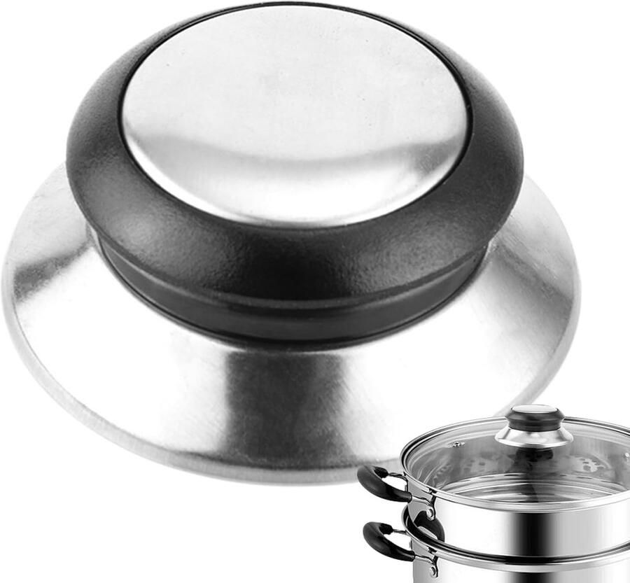 Pannendeksel Handgreep Reserve Knop Veilig Koken Roestvrij Staal 9x5 cm Zilverkleurig